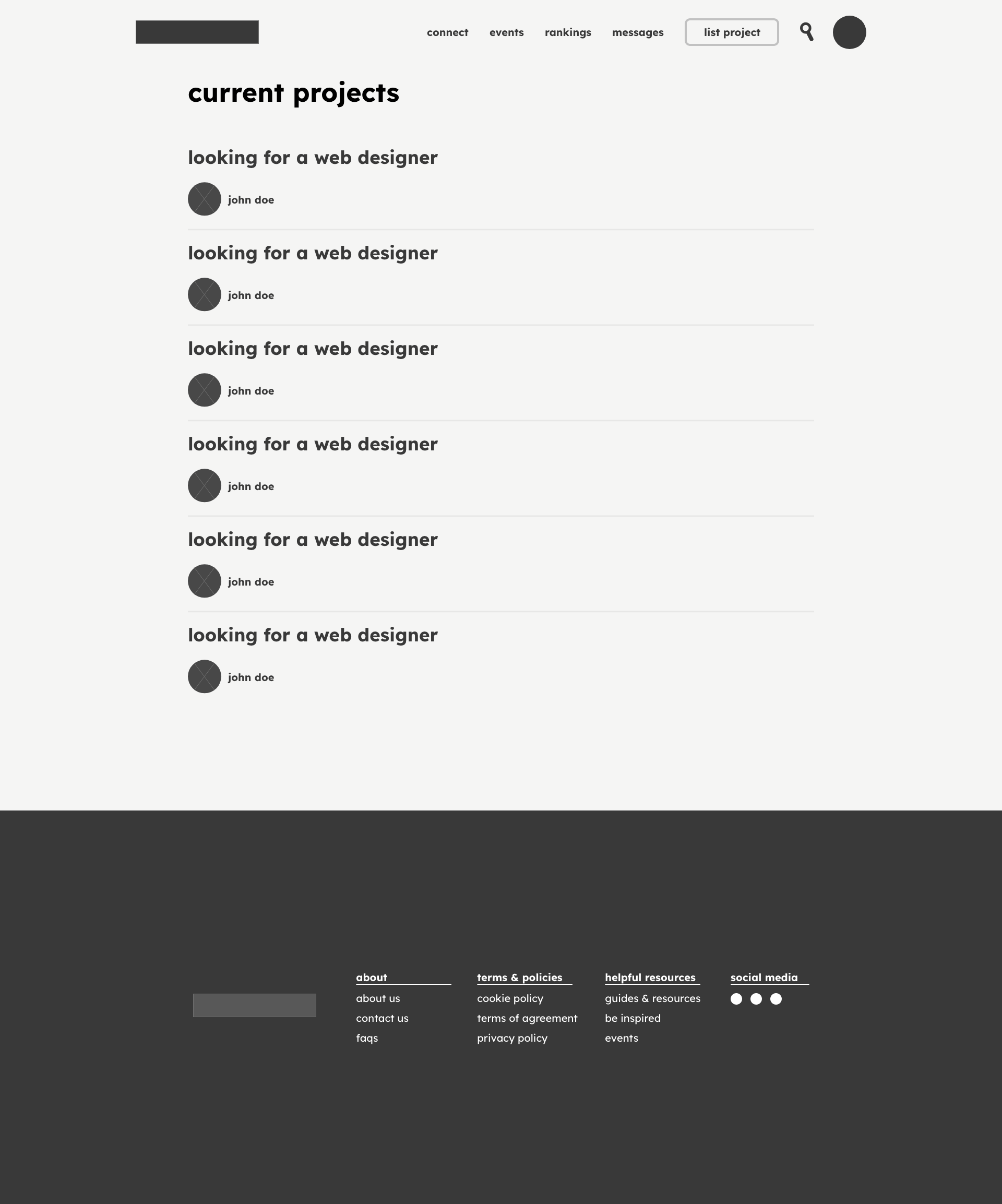 Current Projects Page